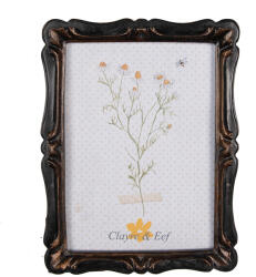 Clayre & Eef Rama foto masa, perete polirasina neagra maro 16x2x21 cm / 13x18 cm (2F1068)