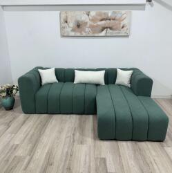 MobAmbient Colțar living 4 locuri, stofă buclată, verde - model LINEA