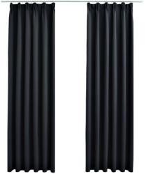  Draperii opace cu cârlige, 2 buc. , negru, 140 x 175 cm (134414s)
