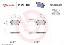 BREMBO set placute frana, frana disc BREMBO XTRA LINE P 23 133X (P 23 133X)