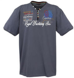 LAVECCHIA tricou polo barbati 608 oversize Gri inchis 4XL