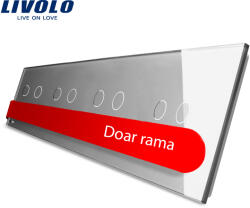LIVOLO Panou intrerupator dublu+dublu+dublu+dublu cu touch Livolo din sticla SmartElectro IntelligentHouse (VL-P702/02/02/02-8I)