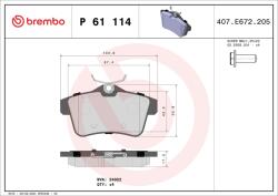 BREMBO set placute frana, frana disc BREMBO XTRA LINE P 61 114X (P 61 114X)