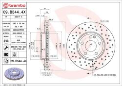 BREMBO Disc frana BREMBO XTRA LINE - Xtra 09. B344.4X (09.B344.4X)