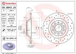 BREMBO Disc frana BREMBO 08.8843. 2X (08.8843.2X)