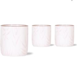  Leaf nyomott kerámiakaspó 9 cm x 10 cm Fehér-rózsaszín