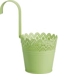  Dekoratív függő kaspó festett acéllemezből 11 cm x 19 cm többféle színben (207518)