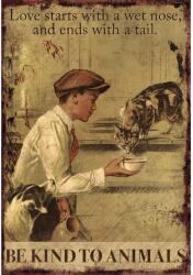 Retro-Gift hűtőmágnes Be kind to animals 9 cm x 6, 5 cm