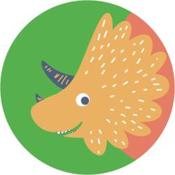 Komar nemszőtt fotótapéta Dot Little Dino Trice öntapadó átmérő 125 cm