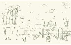 Komar nemszőtt fotótapéta Disney Winnie the Pooh Bee At One With Nature bézs