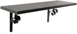  Polc szett hajlított fém konzollal fekete 60 cm x 20 cm
