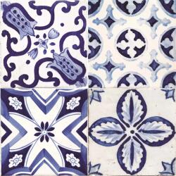  Öntapadós csempe matrica azulejos kék 3 cm x 20 cm x 20 cm (31223)