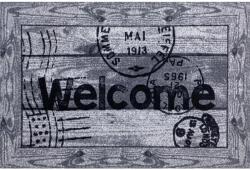Rexdeco Rex Deco beltéri lábtörlő Welcome szürke csúszásmentes 40 cm x 60 cm