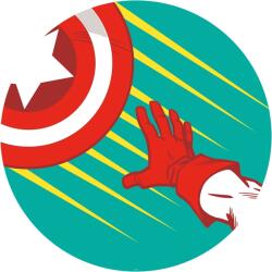 Komar nemszőtt fotótapéta Dot Avengers Captain's Shield Pop Art öntapadó 125 cm