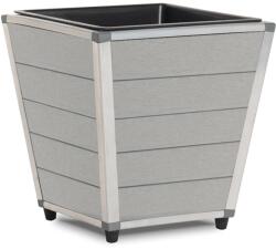  Virágláda kúpos világosszürke kivehető műanyag betéttel