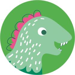 Komar nemszőtt fotótapéta Dot Little DinoTyranno öntapadó átmérő 125 cm