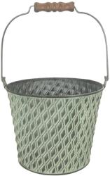  A. H. G. horganyzott vödör füllel és rombuszmintával zöld átmérő 17, 5 cm x 14 cm