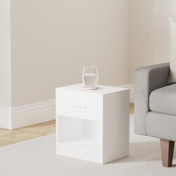 VASAGLE Modern Éjjeliszekrény Szett Fiókos Tárolóval Klasszikus Fehér (EUZ-LET776W01) - platinashop