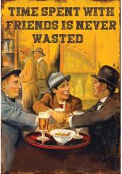 Retro-Gift hűtőmágnes Time spent with friends 9 cm x 6, 5 cm