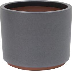  Kerámia virágcserép antracitfekete 26 cm x 26 cm x 22 cm