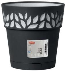 Stefanplast Cloe kaspó+alj 20 cm grafit (5901800100)