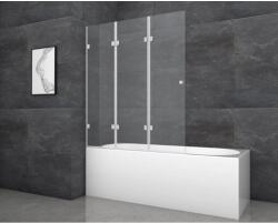 Aurlane Silver Elegance kádparaván 120 cm x 140 cm krómszínű 3 szárnyú (BWF210)