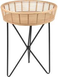 LUX-TOOLS Minimalist Zen kisasztal 61 cm x 45 cm kerek natúr-fekete (139058)