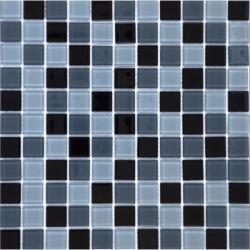  Üvegmozaik 30 cm x 30 cm üveg-szürke-fekete mix (41060)