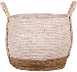  Füles kosár tengerifűből 32 cm x 28 cm fehér-natúr (94-19216-A)