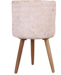 Bambusz virágcserép lábakkal 30 cm x 48 cm fehér (99-8243-B)