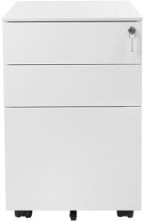 SONGMICS Mobil Acél Irattartó Szekrény 3 Fiókkal Zárható Fehér (EUZ-OFC60WT) - platinashop