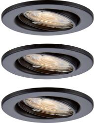  Süllyesztett LED lámpa 86R fém fekete 3 darabos készlet EEK: E