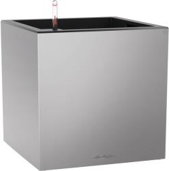 Lechuza Canto Premium low kockakaspó 40 cm x 40 cm x 40 cm ezüst metál