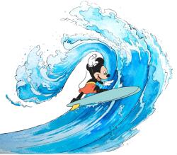 Komar vlies fotótapéta Mickey Surfing 300 cm x 280 cm