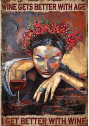 Retro-Gift nagy táblakép - Wine quote 27 cm x 39 cm