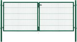  Kétszárnyú kapu Classic egyrudas panelkitöltés zöld 150 cm x 300 cm (043354)