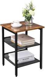 VASAGLE Ipari Kisasztal Állítható Hálós Polcokkal Rusztikus Barna-Fekete (EUZ-LET23XV1) - platinashop