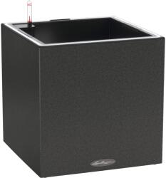 Lechuza Canto Stone 40 low LED kockakaspó grafitfekete 40 cm x 40 cm