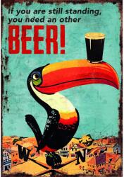  Retro - gift nagy táblakép sör tukán dekoráció 27 cm x 39 cm