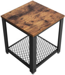 VASAGLE Industrial Vintage Kisasztal Fém Vázzal és Rácsos Polccal (EUZ-LET41XV1) - platinashop