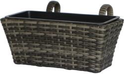  Balkonláda polirattan antracit-szürke 40 cm x 28 cm x 22 cm