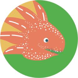 Komar nemszőtt fotótapéta Dot Little Dino Proto öntapadó átmérő 125 cm