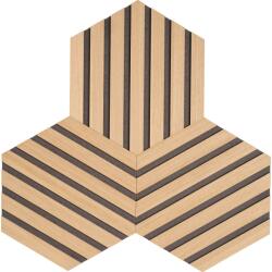 Denpanels dizájnpanelek hatszögletű tölgy MDF fekete 3 db