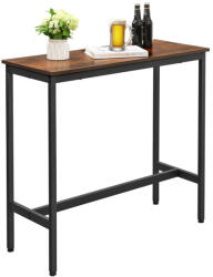 VASAGLE ALINRU Keskeny Bárasztal Ipari Stílusú Rusztikus Barna-Fekete (EUZ-LBT010B01)
