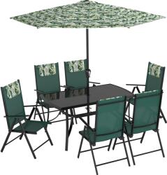  Travessa kerti bútorgarnitúra 8 részes alumínium zöld (499830)