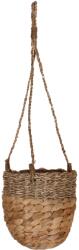  Függő virágkosár vízijácintból és tengerifűből 14 cm x 14 cm natúr (43-2020-04-B)