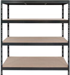  Fémpolcállvány fekete 4 polcos 180 cm x 160 cm x 60 cm 250 kg terhelhetőség (TR18S403KHJFD8TOB0)