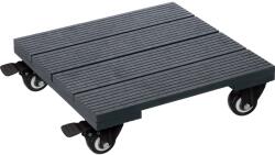  Gurulós virágtartó WPC antracit bordázott négyszögletes (107107)