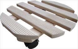  Gurulós virágtartó bordás kerek átmérő: 30 cm natúr bükk (396113)