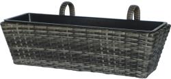  Balkonláda polirattan antracit-szürke 60 cm x 28 cm x 22 cm